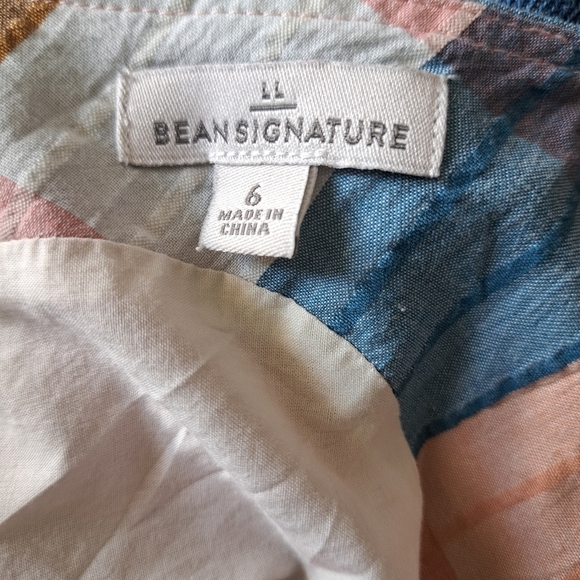 LL BEAN SIGNATURE plaid lightweight cotton lyocell fully lined sundress Boho 6 - Picture 7 of 7